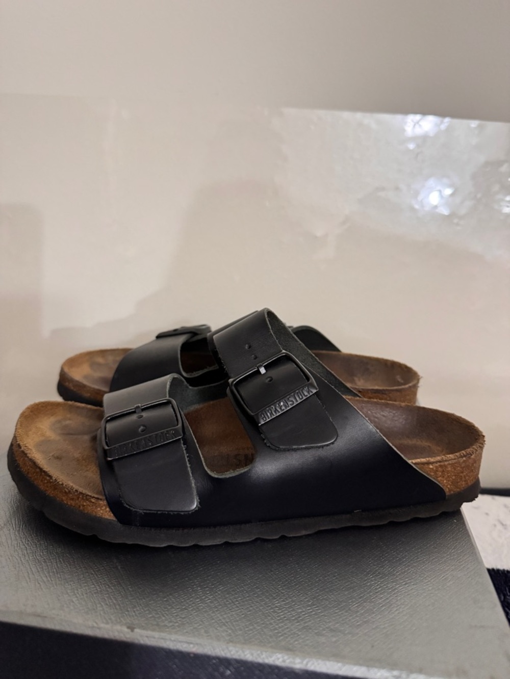 Birkenstock Black Arizona Two-Strap Sandals